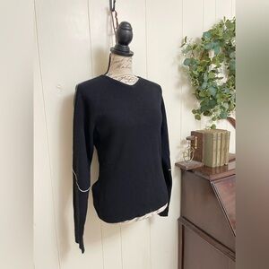 VTG M women’s The North Face women Black V-Neck Sweater Y2K 100 wool ski Nordic